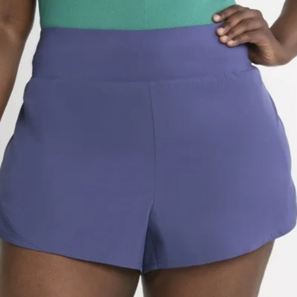 Avia Athletic Women's Compression Waist Running Shorts Plus Size XXL
